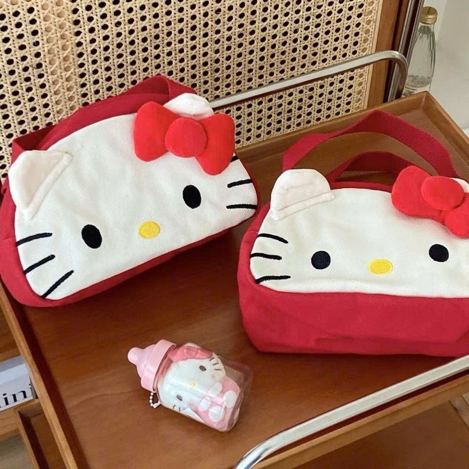 Túi Đựng Mỹ Phẩm Du Lịch Hello Kitty - Túi Chất Liệu Vải Canvas Dễ Thương Cho Phái Đẹp, Quà Tặng Lý Tưởng