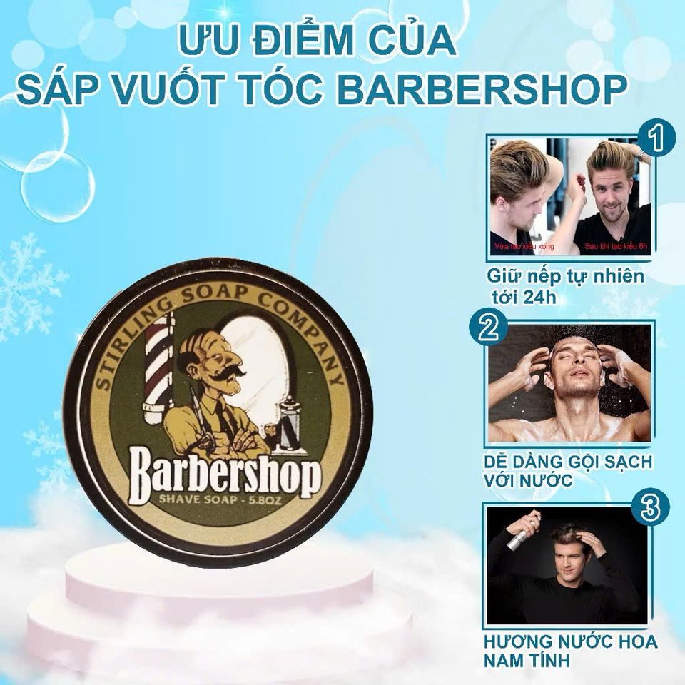 Sáp vuốt tóc nam BARBER PRO 80g - Wax giữ nếp lâu, không bết dính, hương thơm nam tính, dễ tạo kiểu tóc tự tin