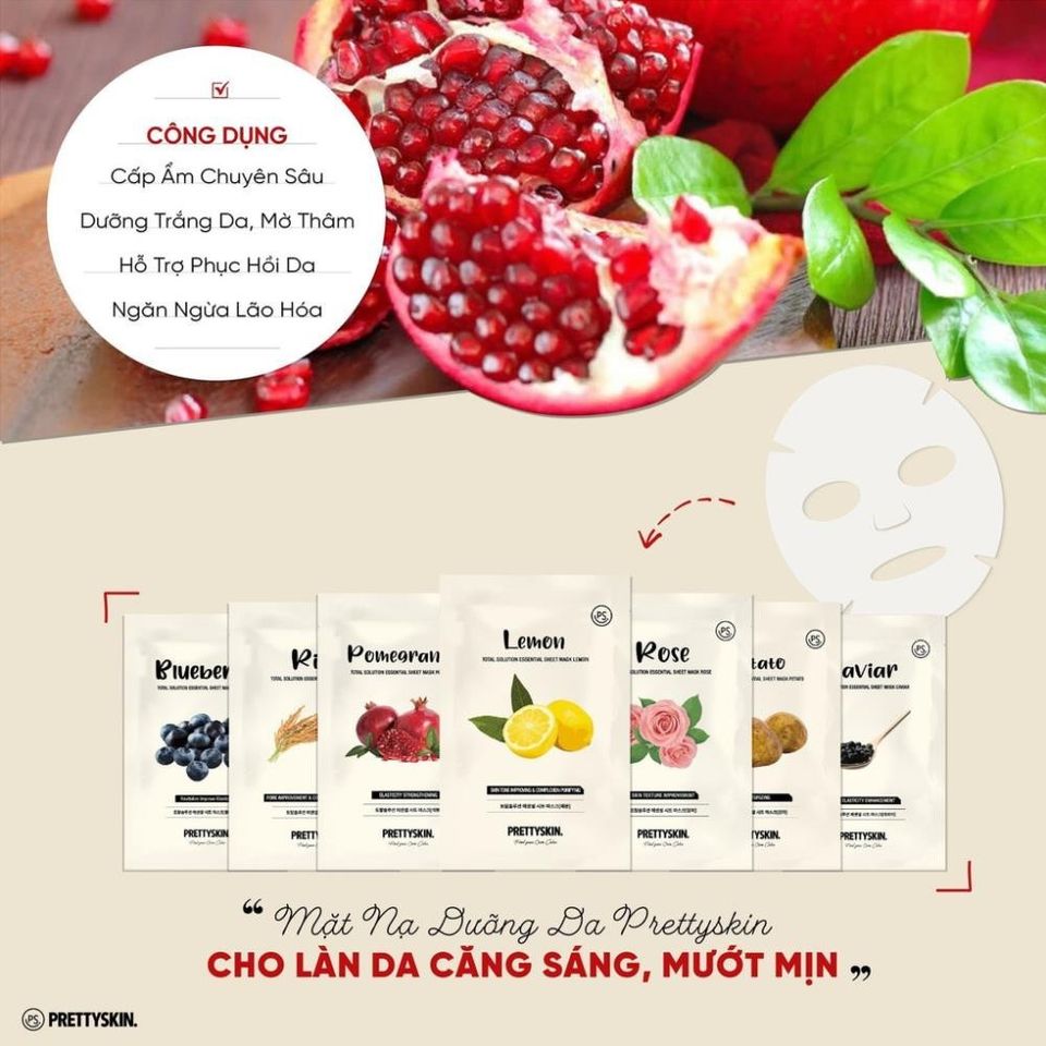 Mặt Nạ Dưỡng Da Prettyskin Hàn Quốc Nhiều Vị 23g - Giải Pháp Chăm Sóc Da An Toàn Cho Mọi Loại Da