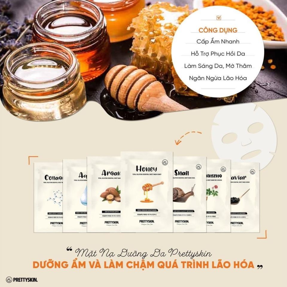 Mặt Nạ Dưỡng Da Prettyskin Hàn Quốc Nhiều Vị 23g - Giải Pháp Chăm Sóc Da An Toàn Cho Mọi Loại Da