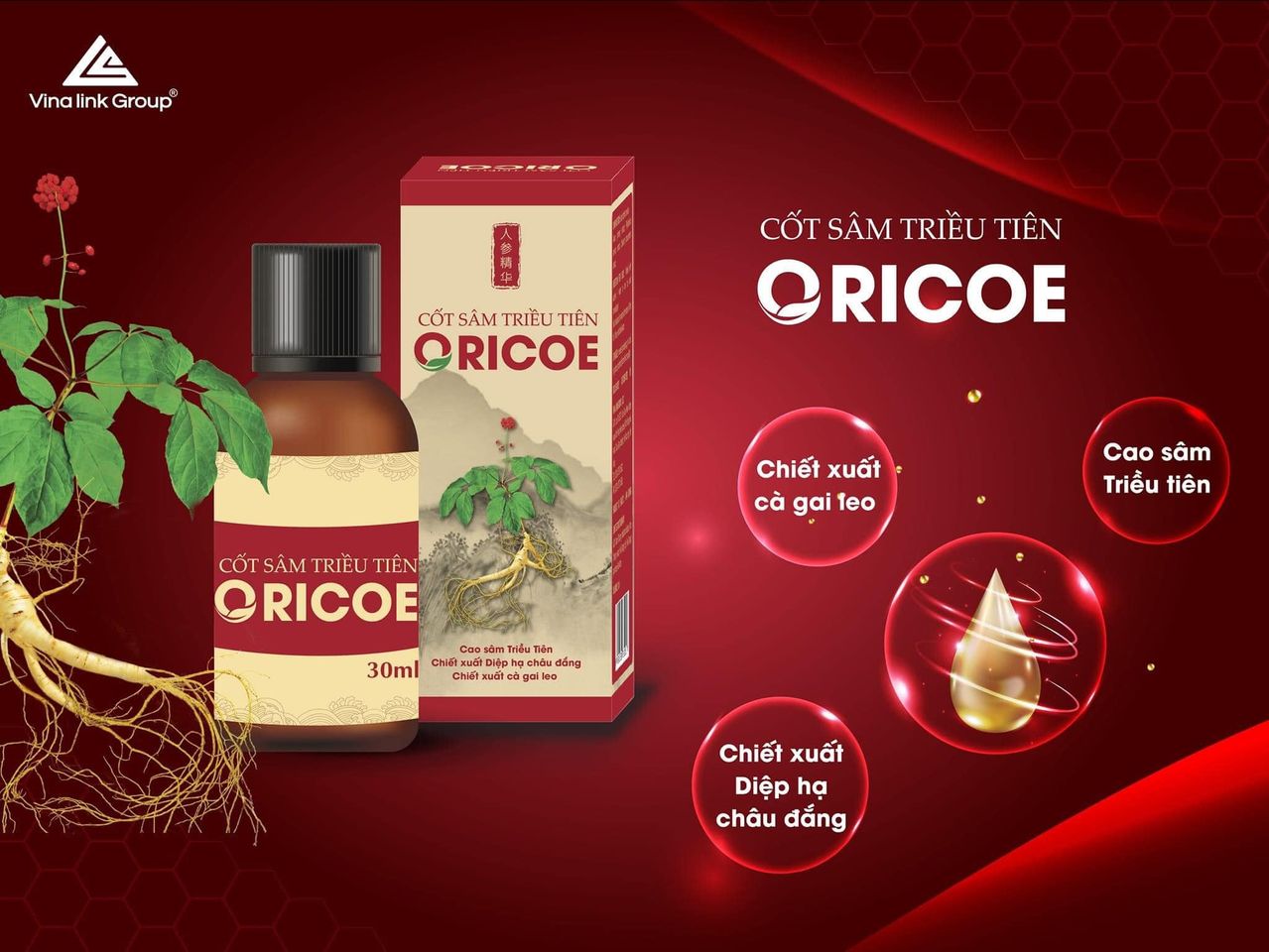 Cốt Sâm Triều Tiên Oricoe 30mL – Bổ thận, tăng cường sinh lực, phục hồi sức khỏe, giảm căng thẳng, phù hợp người mệt mỏi, uống rượu bia nhiều.