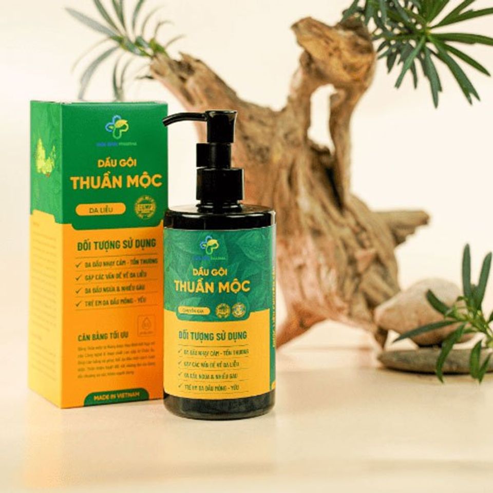 Dầu gội Thuần Mộc 300ml - Làm sạch nấm da đầu và gàu, giảm rụng tóc, chăm sóc tóc tự nhiên an toàn cho da nhạy cảm