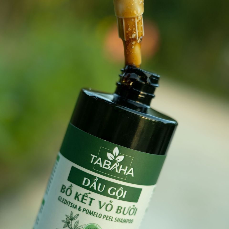 Dầu Gội Thảo Dược Bồ Kết Vỏ Bưởi Giảm Rụng Tóc Tabaha 300ml - Tóc Óng Mượt Từ Thiên Nhiên 100% An Toàn