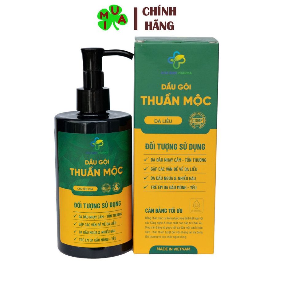 Dầu Gội Thuần Mộc 300ml Giảm Gàu, Ngứa Da Đầu, Ngăn Rụng Tóc - Sản Phẩm Từ Chiết Xuất Thảo Dược, Dành Cho Tóc Khỏe Mạnh