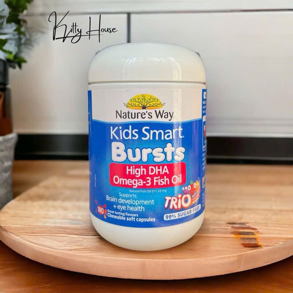 Viên uống DHA Omega-3 cho trẻ em Nature’s Way Kids Smart - Viên nhai hình con cá vị trái cây 50 viên, 60 viên, 180 viên
