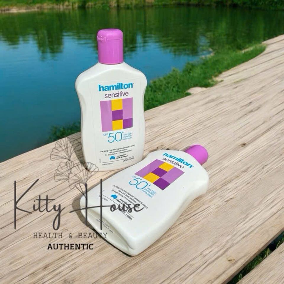 Kem Chống Nắng Hamilton Sensitive SPF 50+ Lotion 265ml - Chống Nắng Cho Da Nhạy Cảm, Không Hương Liệu, Chống Nước 4 Giờ