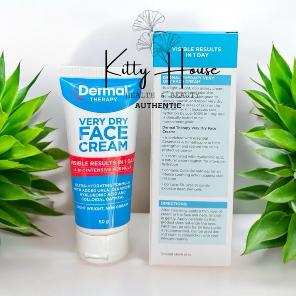 Kem Dưỡng ẩm Da Mặt Dermal Very Dry Face Cream 50g - Dưỡng ẩm Chuyên Sâu, Phục Hồi Da Khô, Chứa Ceramides và Axit Hyaluronic