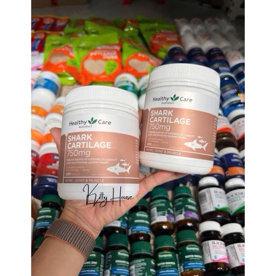 Viên uống bổ khớp sụn cá mập Shark Cartilage Healthy Care lọ 200V