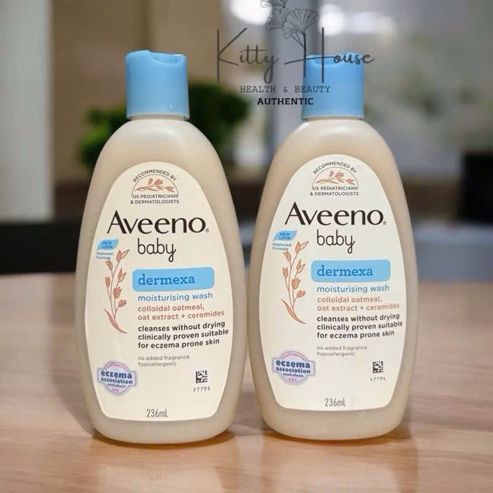 Sữa Tắm Aveeno Baby Dermexa 236ml - Giảm Ngứa, Dưỡng Ẩm Da Nhạy Cảm, Chàm, Eczema Cho Bé, An Toàn, Không Chứa Paraben