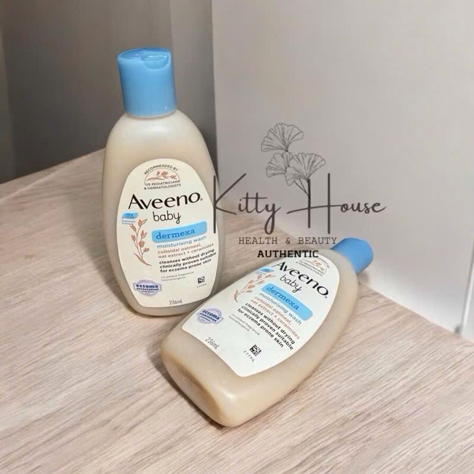 Sữa Tắm Aveeno Baby Dermexa 236ml - Giảm Ngứa, Dưỡng Ẩm Da Nhạy Cảm, Chàm, Eczema Cho Bé, An Toàn, Không Chứa Paraben