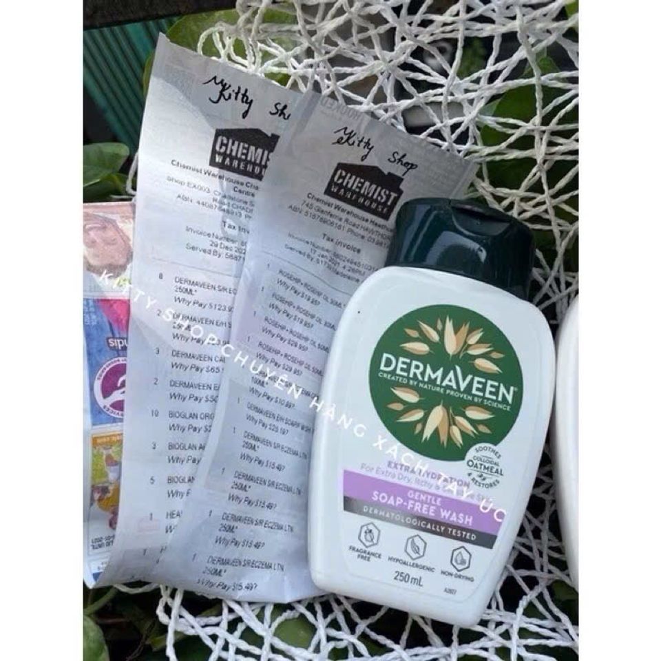 Sữa Tắm và Rửa Mặt Dịu Nhẹ Dermaveen Extra Gentle 250ml - Chuyên Dụng Cho Da Khô, Nhạy Cảm, Không Chất Tạo Mùi, Paraben