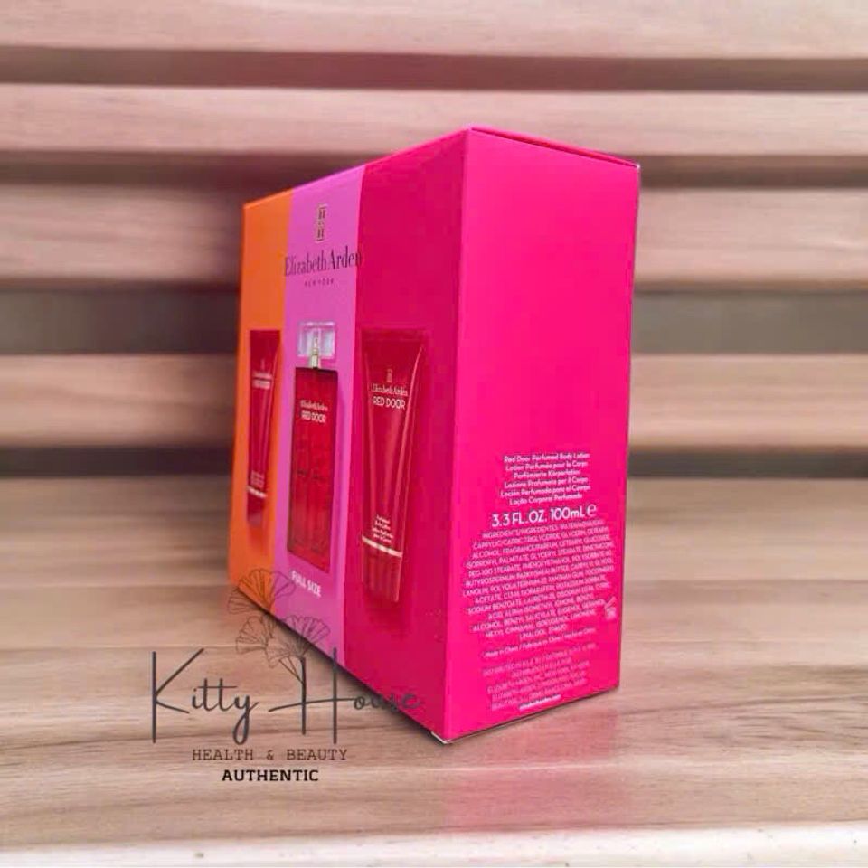 Set Quà Tặng Nước Hoa Nữ Elizabeth Arden Red Door 100ml - Lotion & Sữa Tắm 100ml, Hương Hoa Quả Tự Nhiên, Quà Tặng Sang Trọng