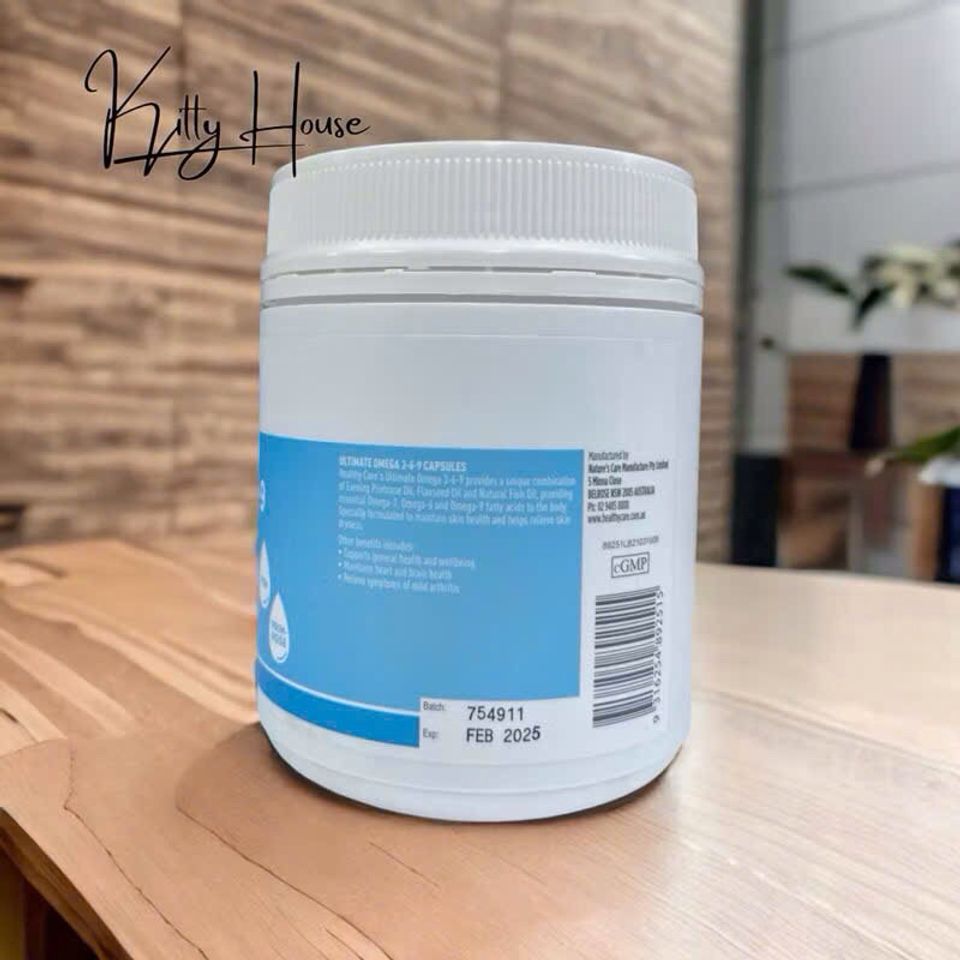 Viên uống bổ sung Omega 3-6-9 Healthy Care 200 viên - Hỗ trợ tim mạch, trí não, giảm căng thẳng, đẹp da và mắt sáng khỏe