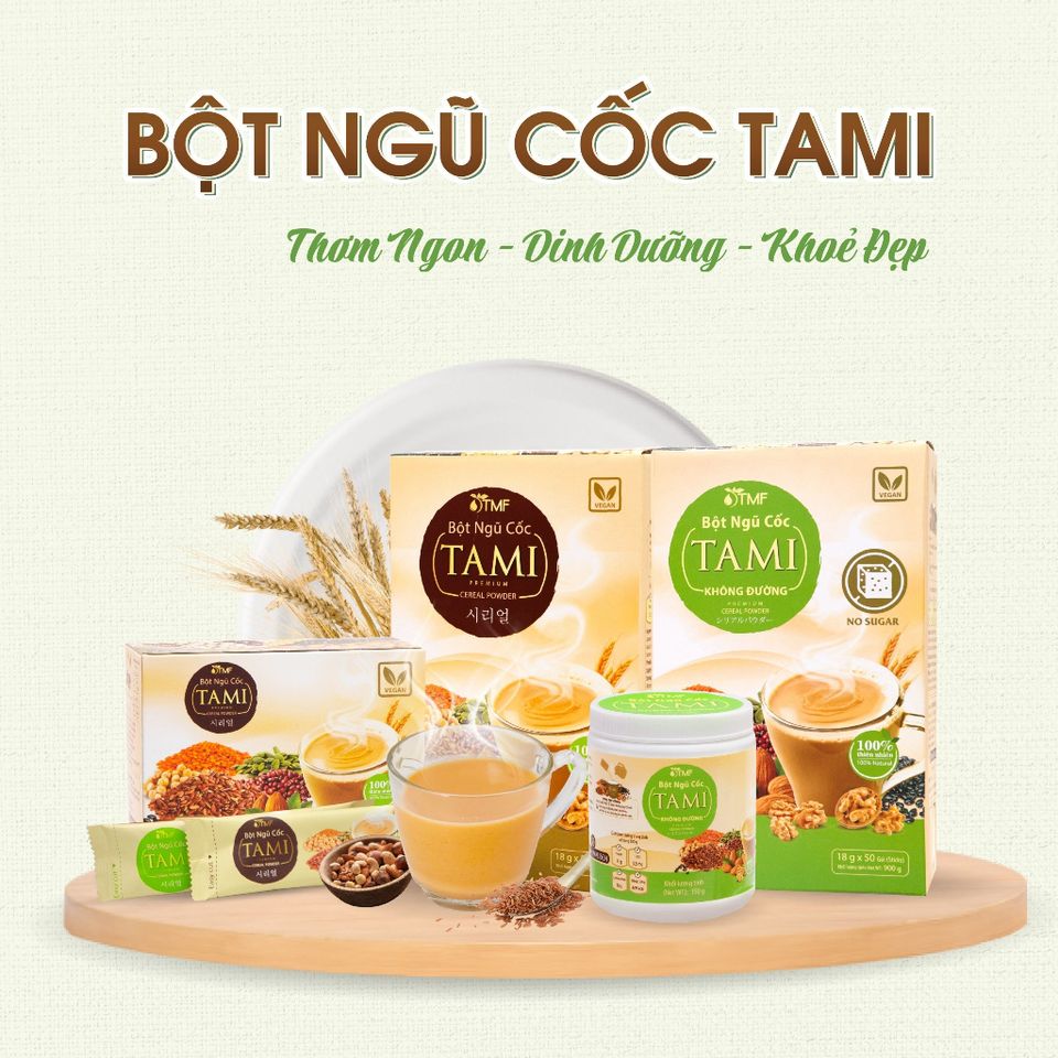 Bột Ngũ Cốc Nảy Mầm Tami TÂM MINH FOODS - Set 2 Gói 18g Tự Nhiên, Hỗ Trợ Dinh Dưỡng Cho Mọi Lứa Tuổi, Pha Nhanh Với Nước Nóng