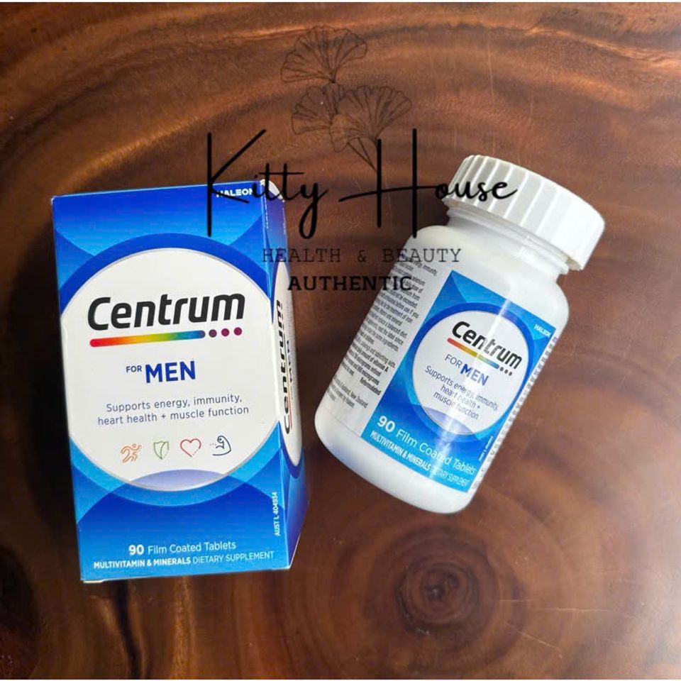 Viên Uống Vitamin Tổng Hợp Centrum For Men 90V - Hỗ Trợ Năng Lượng, Miễn Dịch, Cơ Bắp và Tim Mạch Khỏe Mạnh cho Nam Giới