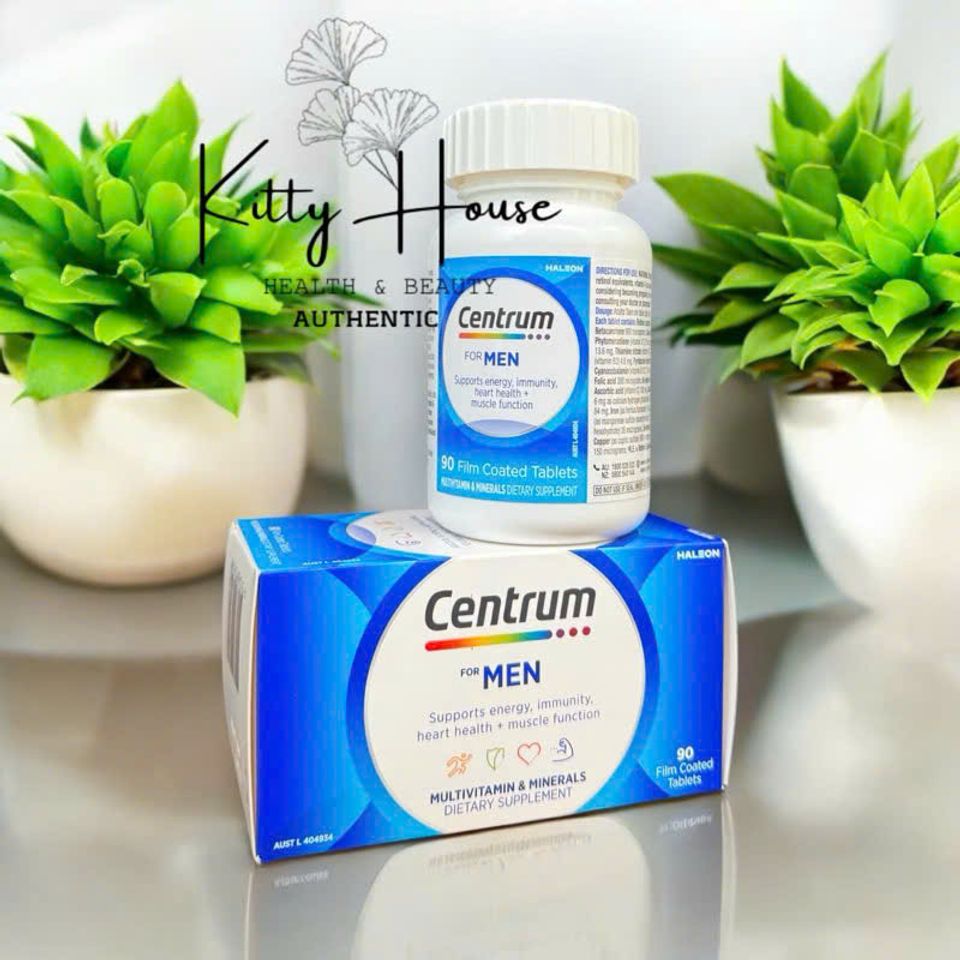 Viên Uống Vitamin Tổng Hợp Centrum For Men 90V - Hỗ Trợ Năng Lượng, Miễn Dịch, Cơ Bắp và Tim Mạch Khỏe Mạnh cho Nam Giới