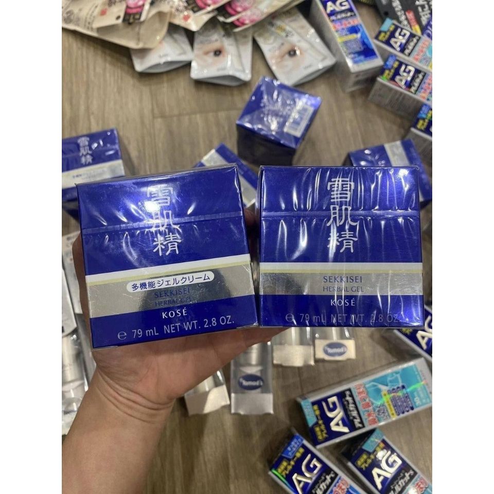 Kem Dưỡng Ẩm Mặt Nạ Ngủ Kosé SEKKISEI HERBAL GEL 80g - Đa Năng 6 Trong 1, Chăm Sóc Da Mặt Khỏe Mạnh, Rạng Rỡ Nhật Bản