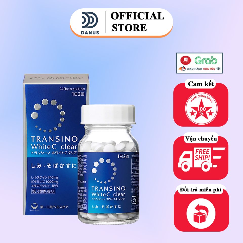 Viên Uống Trắng Da Transino White C Clear 240 Viên - Giúp Làm Trắng Da, Mờ Nám, Tàn Nhang - Sản Phẩm Nội Địa Nhật Bản