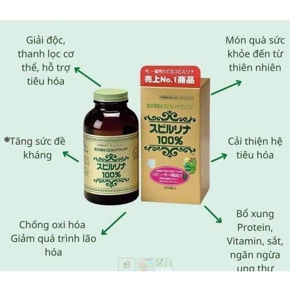 Tảo Xoắn DHC Spirulina Nhật Bản Hộp 2200 Viên - Thực Phẩm Chức Năng Bổ Sung Dinh Dưỡng, Tăng Cường Sức Khỏe