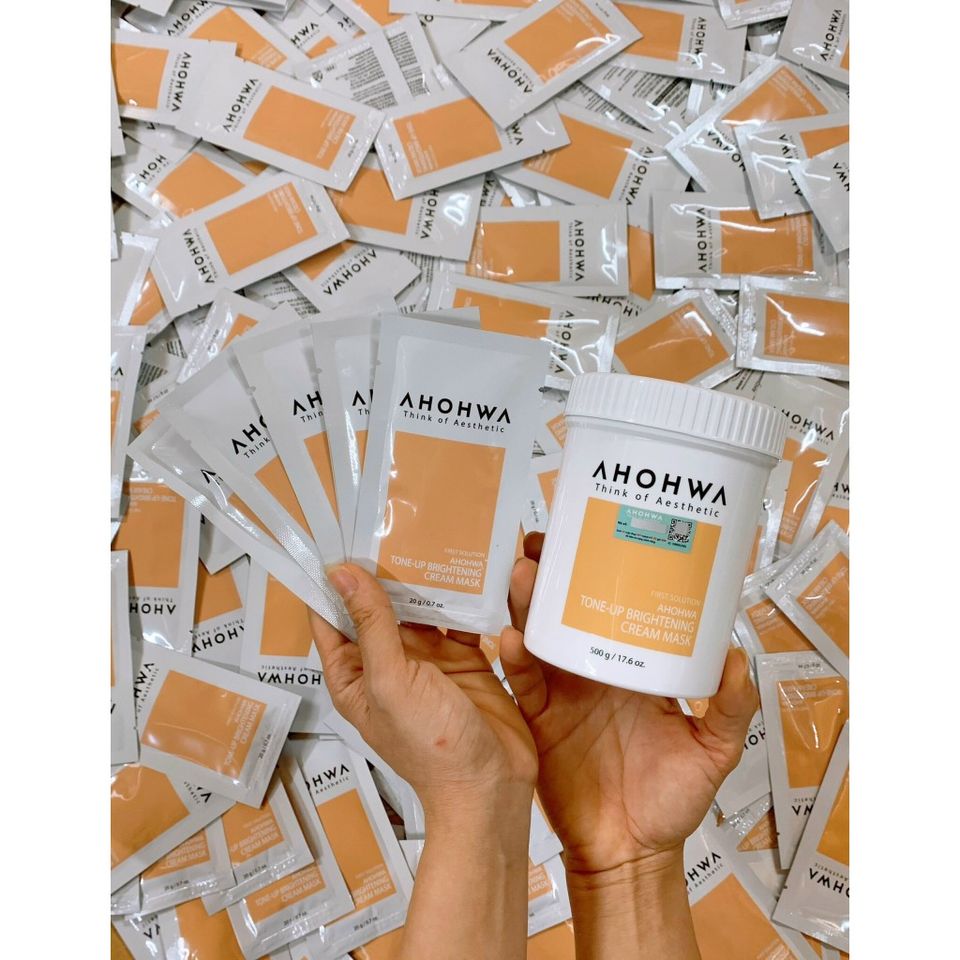 Mặt Nạ Ủ Trắng AHOHWA Dưỡng Da Sáng Mịn Tone-Up Cream Mask 20g - Giảm Thâm Nám, Tăng Cường Vitamin C, Chiết Xuất Thiên Nhiên