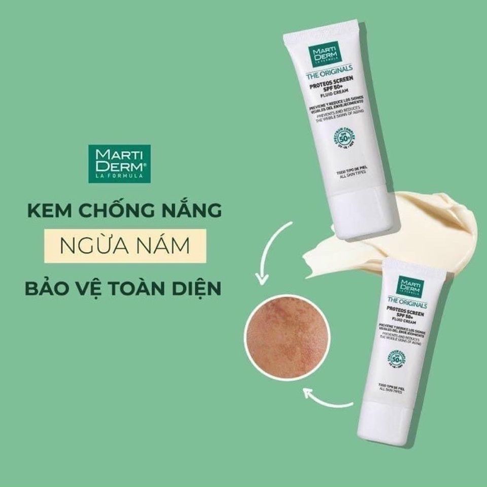Kem Chống Nắng MartiDerm SPF 50+ - Bảo Vệ Da Dầu, Mụn, Nám - Dạng Cream Nhẹ, Chống Nắng Toàn Diện 40ml