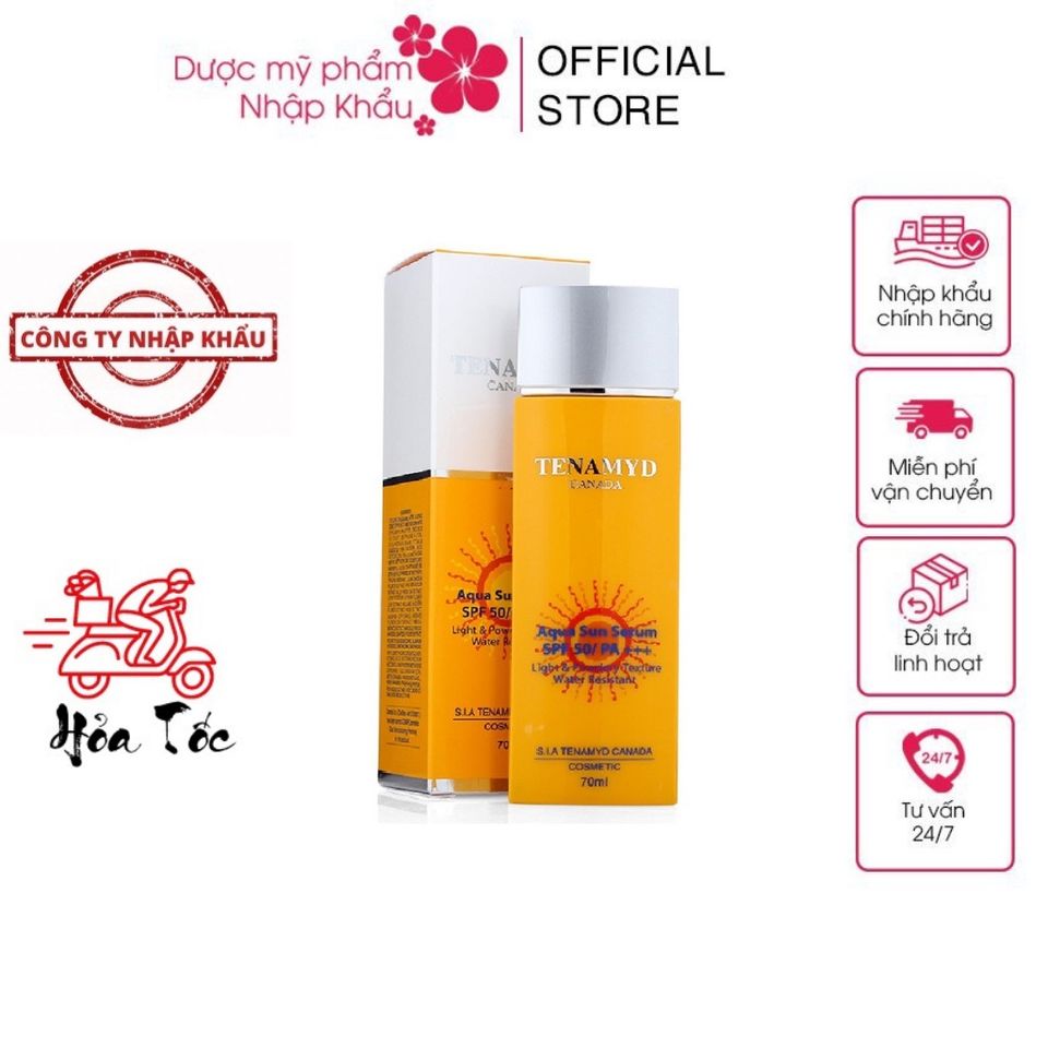 Huyết Thanh TENAMYD Aqua Sun Serum SPF50/PA+++ - Tinh Chất Chống Nắng Dạng Nước, Phù Hợp Mọi Loại Da, An Toàn, Hiệu Quả