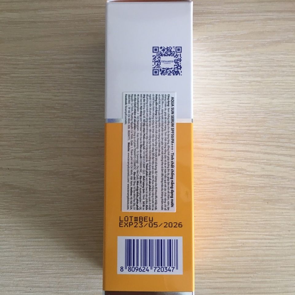 Huyết Thanh TENAMYD Aqua Sun Serum SPF50/PA+++ - Tinh Chất Chống Nắng Dạng Nước, Phù Hợp Mọi Loại Da, An Toàn, Hiệu Quả