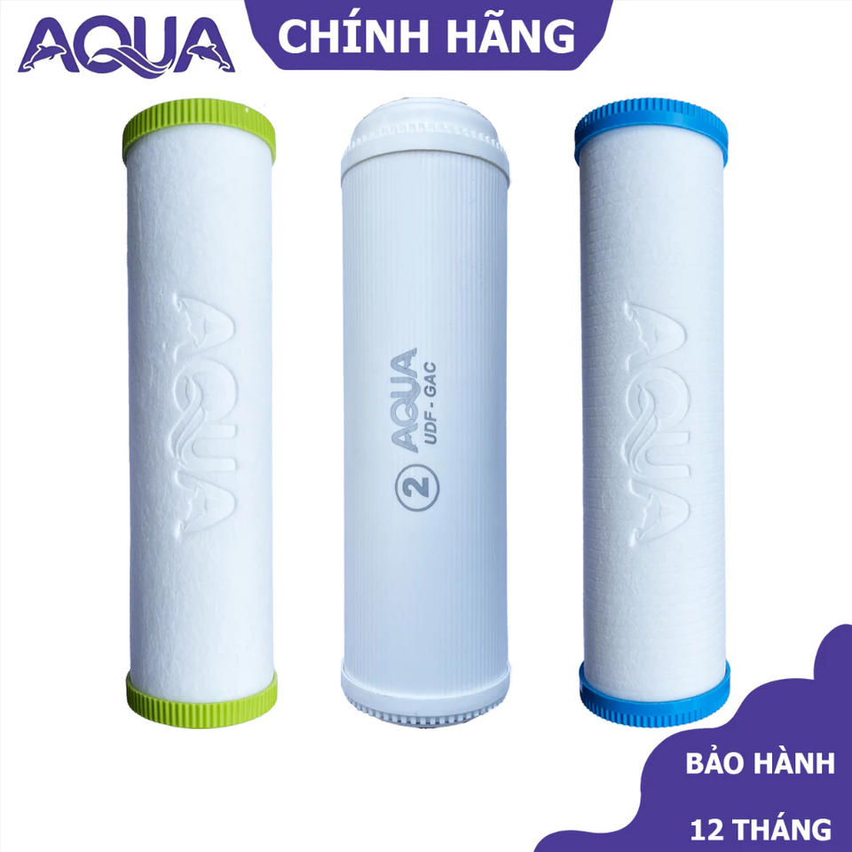 Bộ lõi lọc nước AQUA chính hãng 1 2 3 - Giải pháp tối ưu cho máy lọc nước gia đình, bảo vệ sức khỏe và nguồn nước sạch