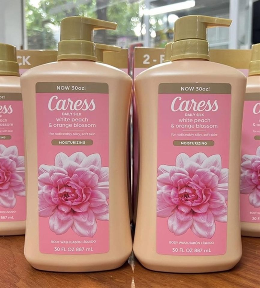 Sữa Tắm Caress Body Wash Nữ Hương Đào Trắng & Hoa Cam 887ml - Chăm Sóc Da Dịu Nhẹ, Tươi Mát Ẩm Mượt
