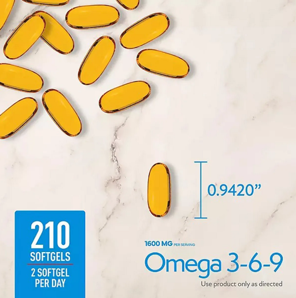 Viên uống Omega 3-6-9 Member's Mark 300 viên - Hỗ trợ tim mạch, não bộ và da khỏe, mẫu mới 2025, hàng Mỹ chính hãng.