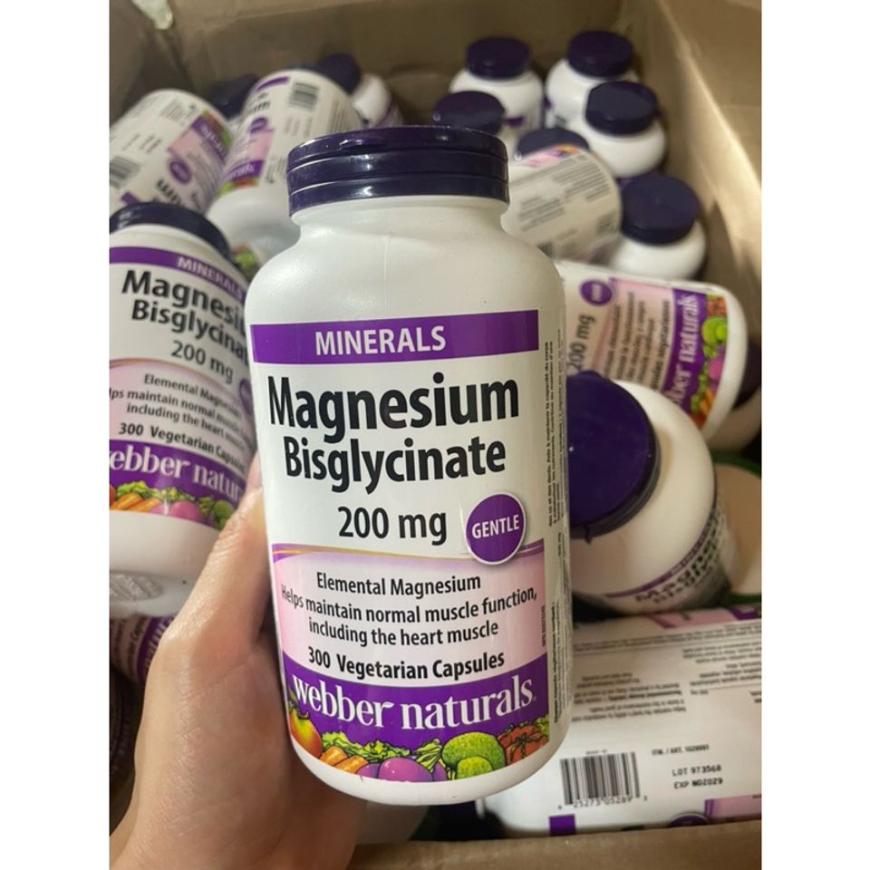 Viên uống Magnesium Bisglycinate 200mg - Giảm stress, tăng cường sức khỏe xương - Thực phẩm bổ sung Webber Natural