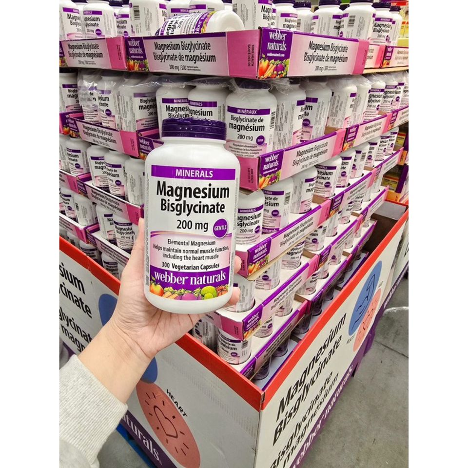 Viên uống Magnesium Bisglycinate 200mg - Giảm stress, tăng cường sức khỏe xương - Thực phẩm bổ sung Webber Natural