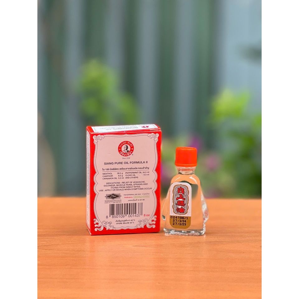 Dầu Gió Ông Già Siang Pure Oil Thái Lan - Giảm Đau Đầu, Cảm Lạnh, Nghẹt Mũi, Vết Côn Trùng Cắn - Tinh Chất Thiên Nhiên Cho Mọi Lứa Tuổi