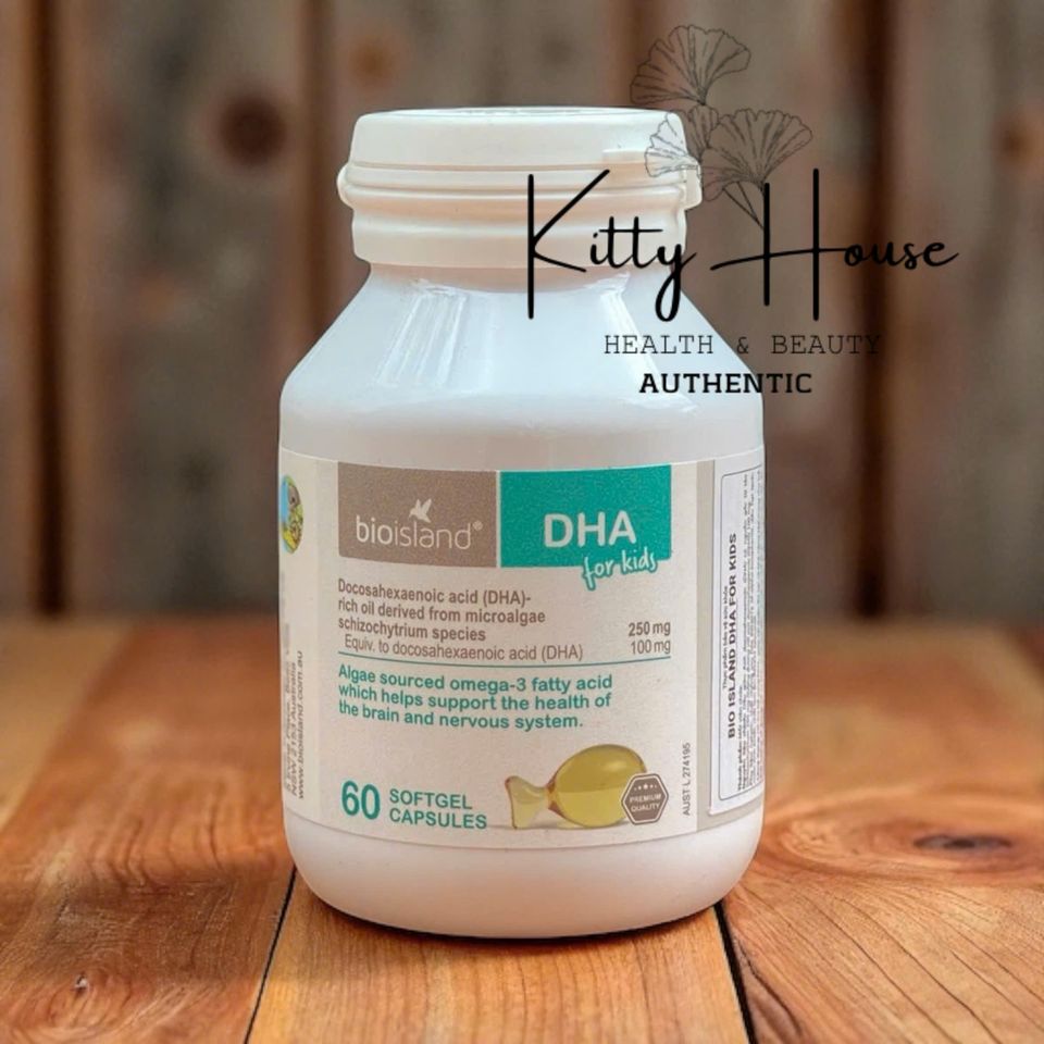 Viên uống bổ sung DHA cho bé Bio Island - Hỗ trợ phát triển não bộ và thị lực - 60 viên Omega-3 cho trẻ em