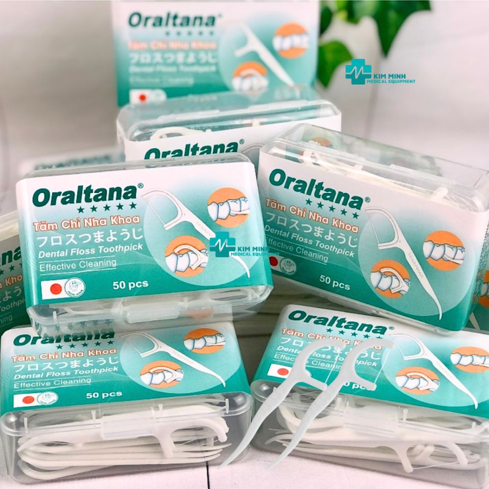 Tăm Chỉ Nha Khoa Oraltana Hộp 50 PCS - Dụng Cụ Vệ Sinh Răng Miệng Hiệu Quả, An Toàn Cho Sức Khỏe Răng Nướu