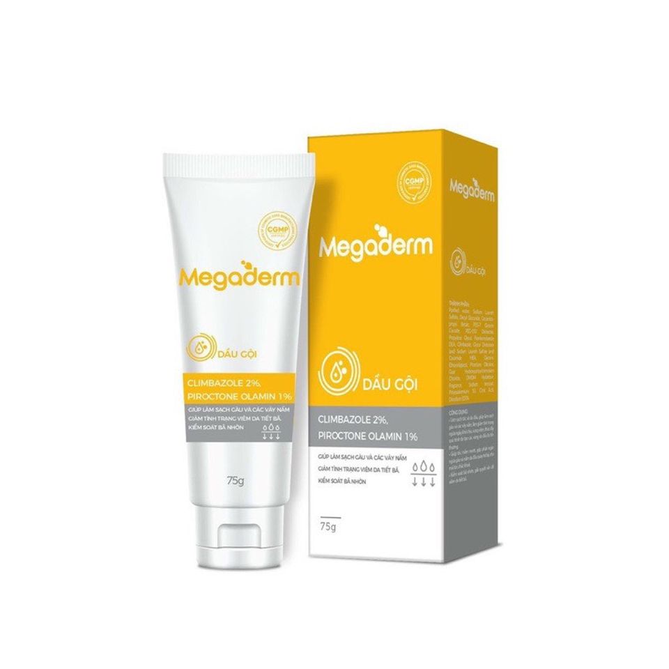 Dầu Gội Megaderm Chống Gàu và Ngứa Da Đầu - Chiết Xuất Clombazole 75g, Giải Pháp Hiệu Quả Cho Da Đầu Khỏe Mạnh