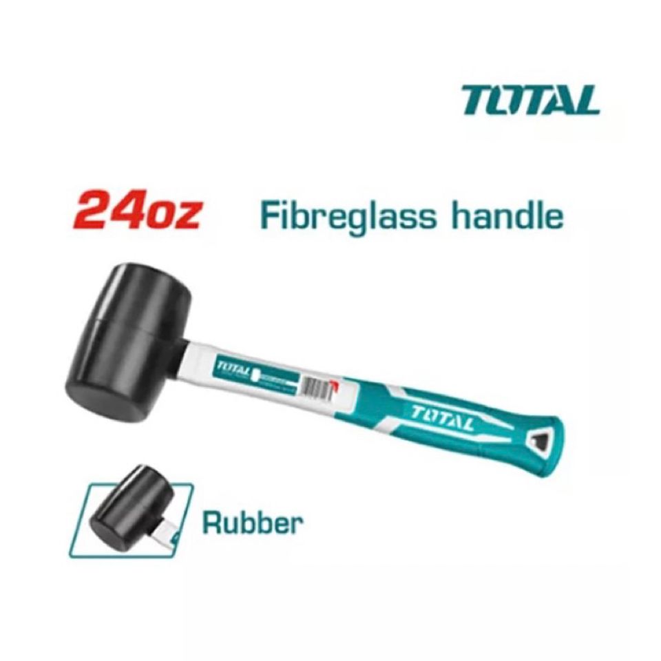 Búa Cao Su Đen 660g TOTAL THT762416 - Dụng Cụ Tiện Ích Chuyên Dụng, Tay Cầm Sợi Thủy Tinh Độc Đáo