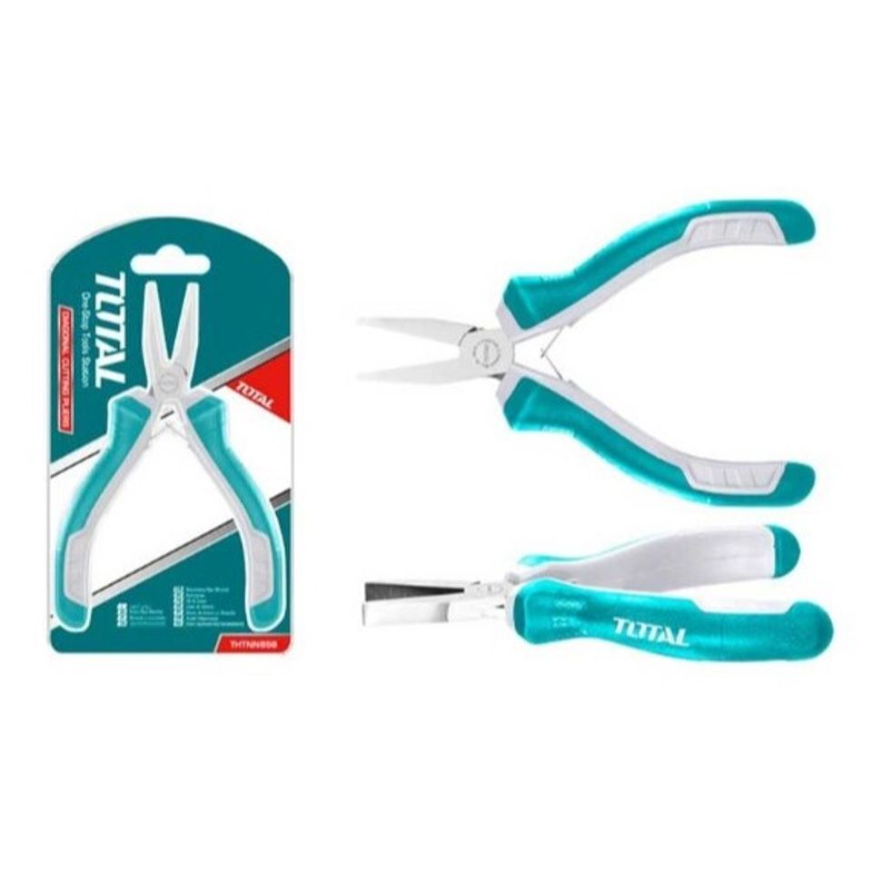 Kìm Mũi Dẹp Mini TOTAL THTMN856 - Dụng Cụ Tiện Ích 4,5 inch Chống Gỉ Với Tay Cầm Đẹp Mắt