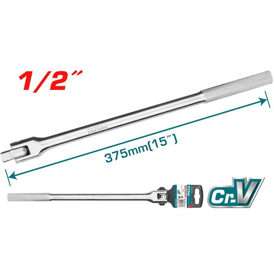 Cần Siết Linh Hoạt 1/2 Inch TOTAL THTFX12151 - Dụng Cụ Tháo Lắp Chất Liệu Chịu Nhiệt, Mạ Crôm, Chiều Dài 375mm