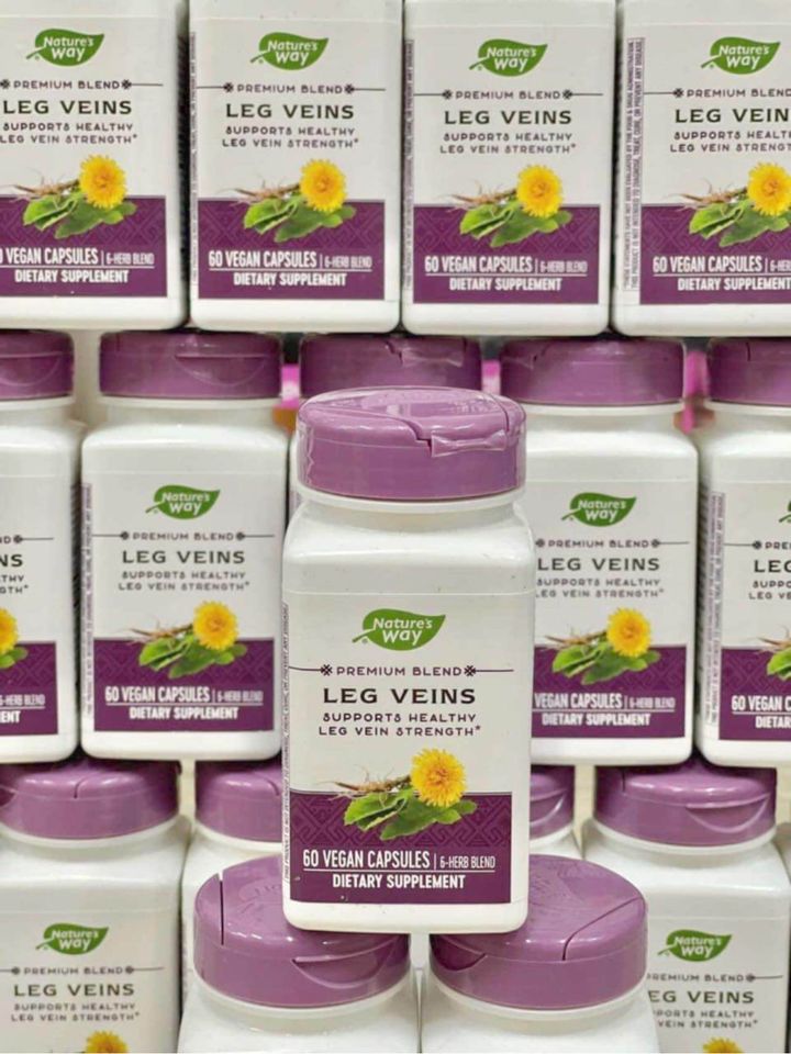 Viên uống Hỗ Trợ Giãn Tĩnh Mạch Nature’s Way Leg Veins 60 Viên - Giảm cảm giác nặng nề cho đôi chân, hỗ trợ sức khỏe tĩnh mạch