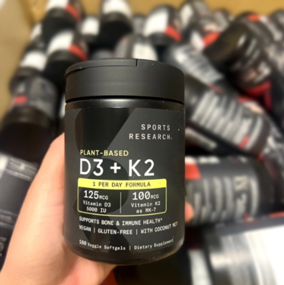 Viên uống K2 + D3 cho trẻ em - Vitamin tổng hợp Sports Research 160 viên hỗ trợ phát triển xương và miễn dịch khỏe mạnh