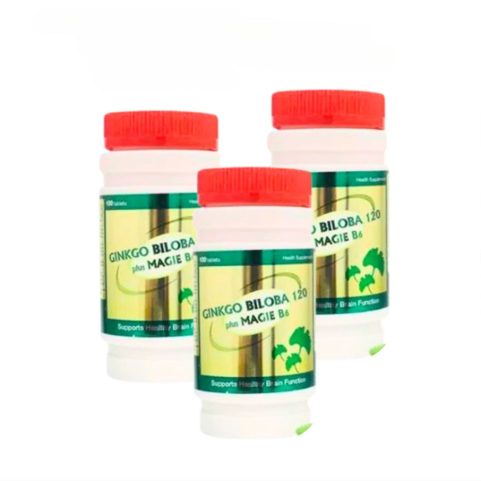Viên uống Ginkgo Biloba 120 Plus Magie B6 - Hỗ trợ sức khỏe não bộ và hệ thần kinh - Lọ 100 viên nén bổ dưỡng
