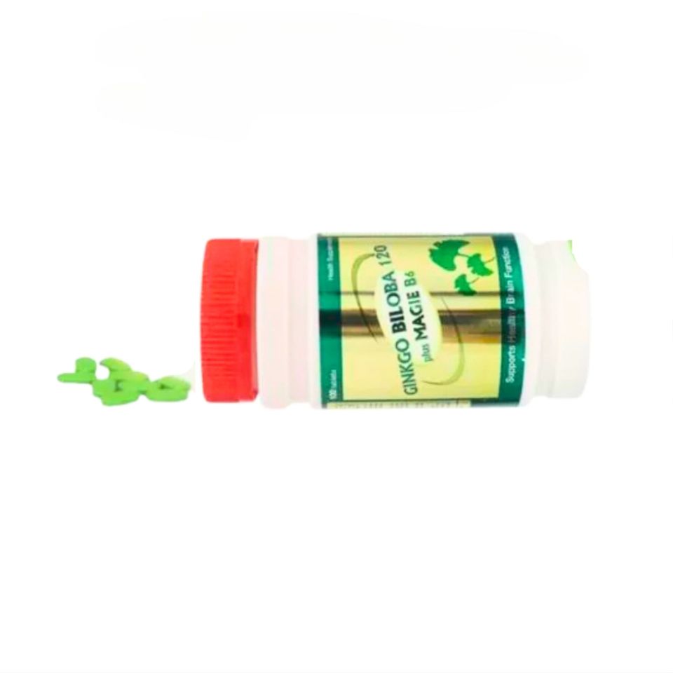 Viên uống Ginkgo Biloba 120 Plus Magie B6 - Hỗ trợ sức khỏe não bộ và hệ thần kinh - Lọ 100 viên nén bổ dưỡng