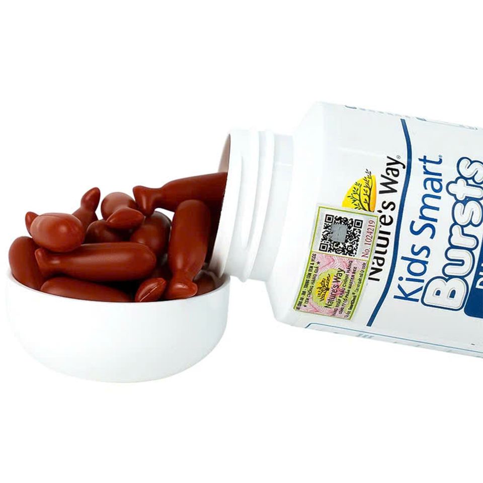 Viên Nhai Nature's Way Kids Smart Bursts DHA 300mg Hỗ Trợ Phát Triển Não Bộ Cho Trẻ Em - 50 Viên Nhập Khẩu Chính Ngạch