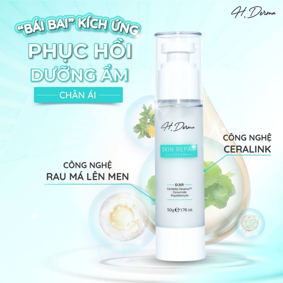 Kem Dưỡng Ẩm H.Derma Phục Hồi & Tái Tạo Da - Chống Lão Hóa, Giảm Nếp Nhăn, Thu Nhỏ Lỗ Chân Lông, Dưỡng Ẩm Da Mềm Mịn