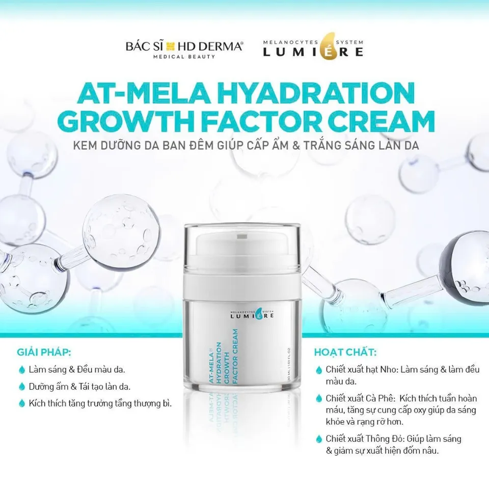 Kem Dưỡng Da Ban Đêm HD Derma Lumiere At-Mela - Dưỡng Ẩm, Làm Sáng Da ...