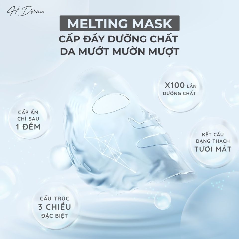 Mặt Nạ H.Derma Melting – Thạch Tan Chảy Dưỡng Ẩm Và Phục Hồi Da Sáng Mịn, Kiềm Dầu, Chống Lão Hóa, Phù Hợp Với Mọi Loại Da
