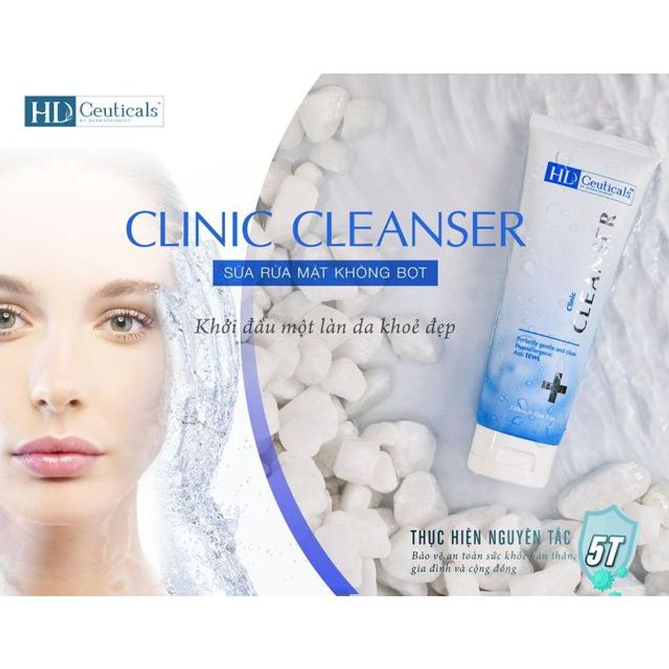 Sữa Rửa Mặt Không Bọt HD DERMA CEUTICALS - Chiết Xuất Trà Xanh & Hyaluronic Acid Cho Mọi Loại Da, Ngăn Ngừa Mụn, Làm Sạch Da Mặt Tươi Tắn