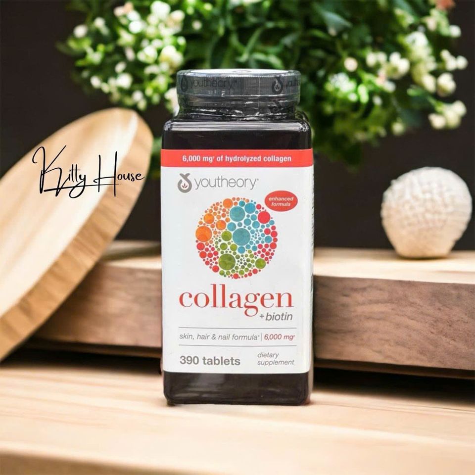 Viên uống Collagen Youtheory Advanced 390 viên - Hỗ trợ làm đẹp da, giữ ẩm, chống lão hóa hiệu quả, bổ sung vitamin C.
