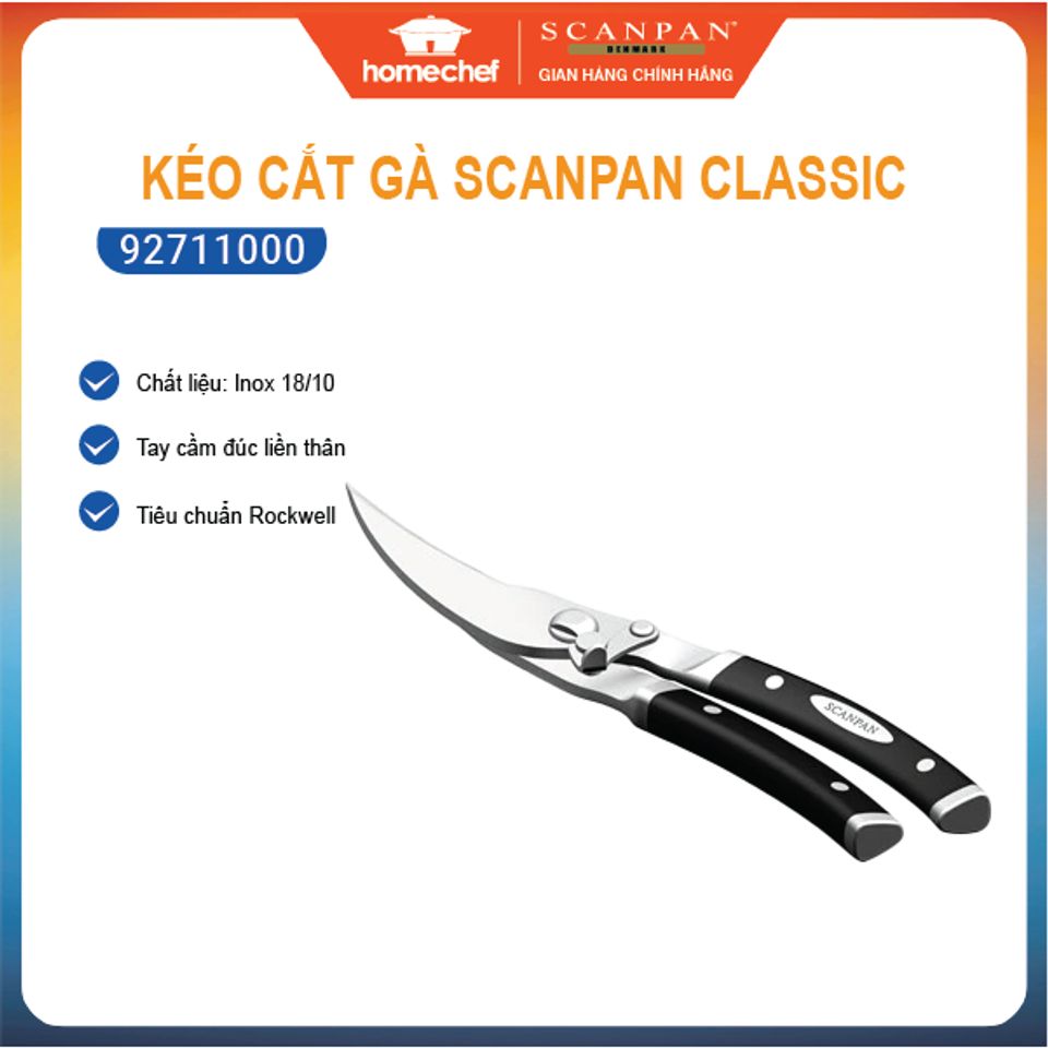 Kéo cắt gà chuyên dụng Scanpan Classic 92711000 - Thép không gỉ cao cấp, dễ vệ sinh, cắt nhanh gọn cho nhà bếp